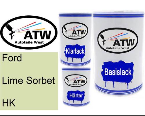 Ford, Lime Sorbet, HK: 500ml Lackdose + 500ml Klarlack + 250ml Härter - Set, von ATW Autoteile West.
